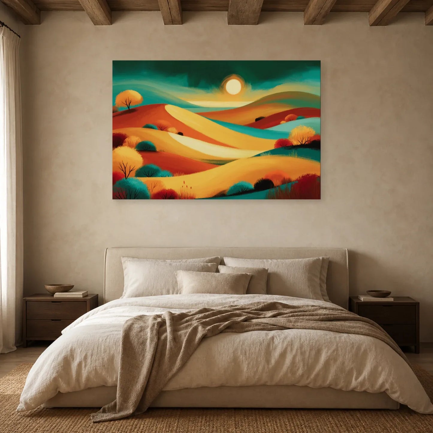 Grand Tableau Bohème Paysage Panoramique dans une chambre - Art Virtuoso