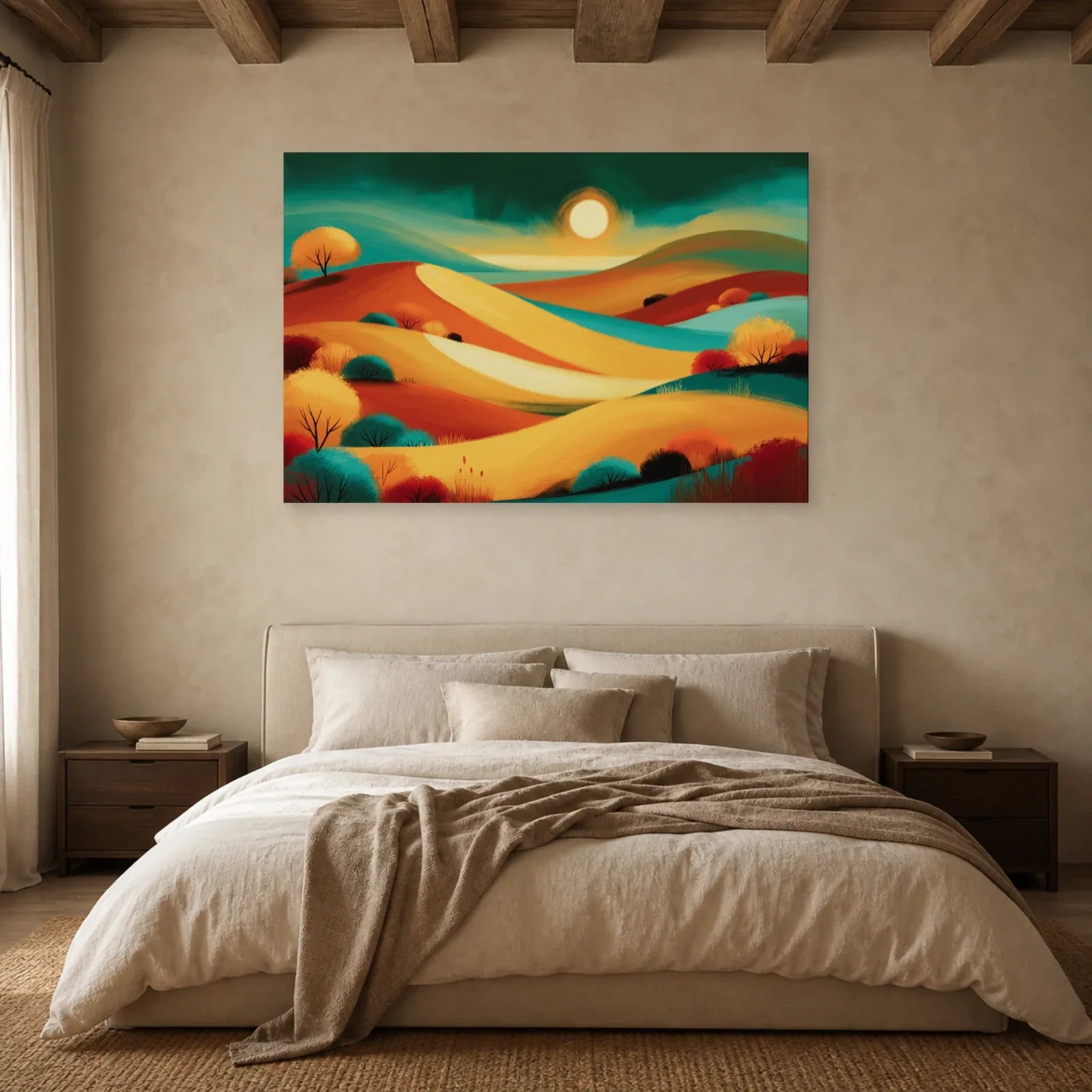 Grand Tableau Bohème Paysage Panoramique dans une chambre - Art Virtuoso
