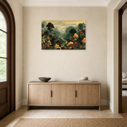 Grand Tableau Jungle Panoramique dans une entree ou un couloir decore
