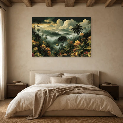 Grand Tableau Tropical Panoramique dans une chambre apaisante