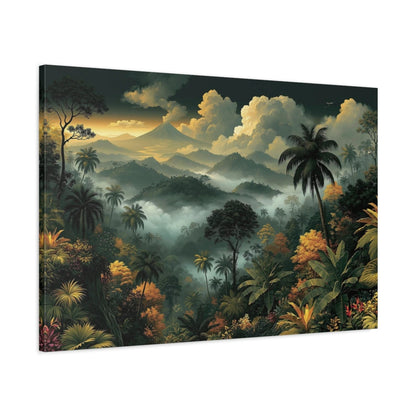 Grand Tableau Tropical Panoramique - toile 3D avec bords imprimes visibles