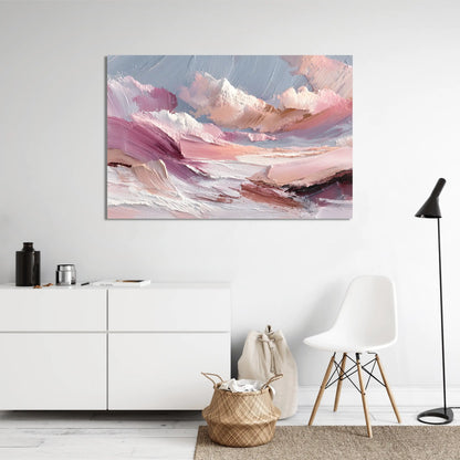 Grand Tableau Cocooning : Nuages Rose