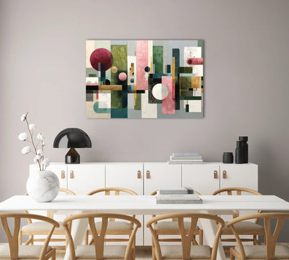 Grand Tableau Contemporain - Équilibre Géométrique