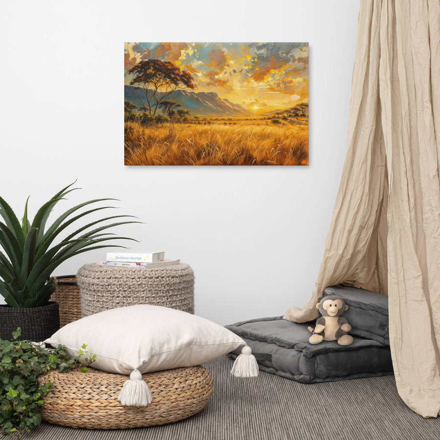 Peinture Savane au Crépuscule