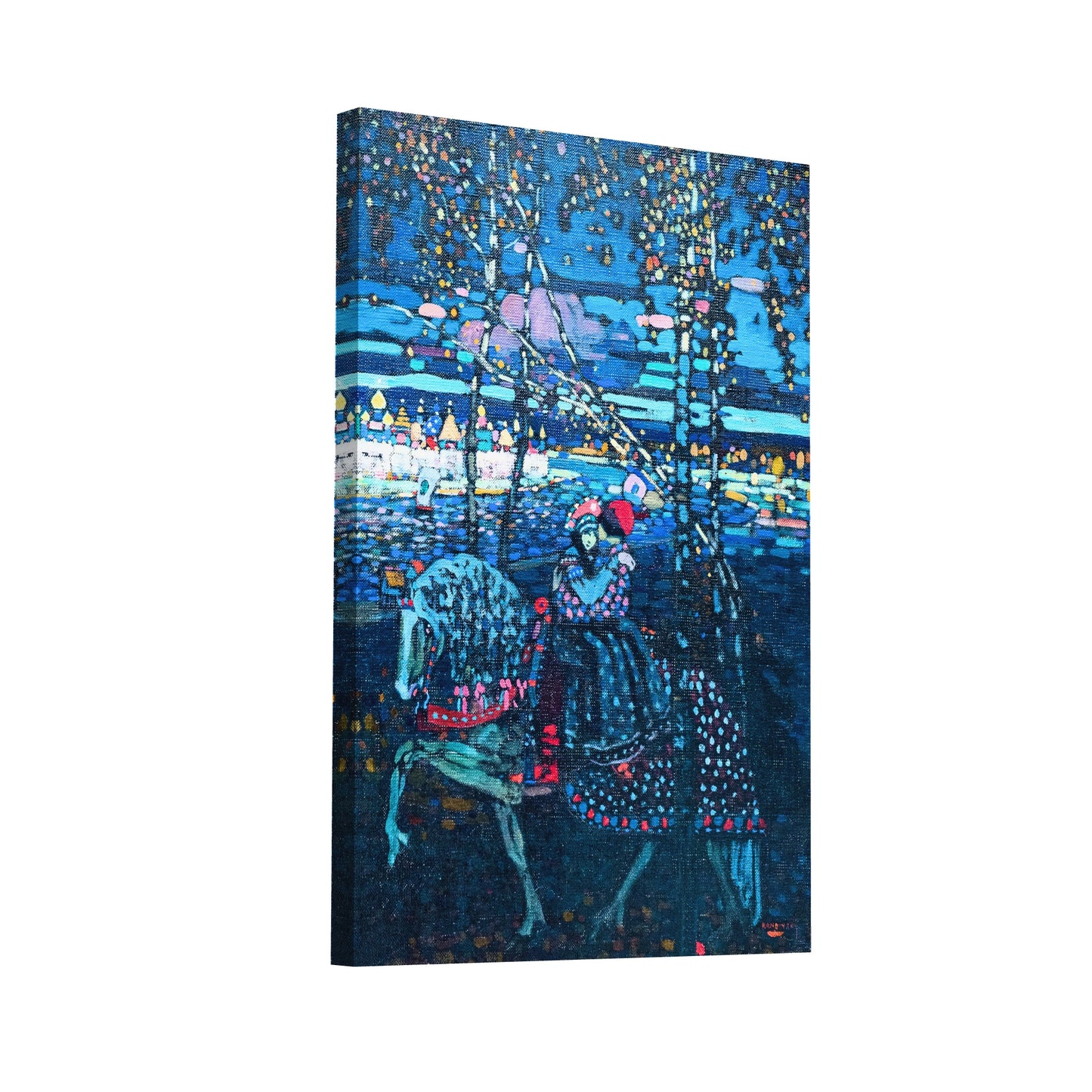 Product Hero 3D WebP Vassily Kandinsky - Couple à Cheval - Nocturne Équestre - Art Virtuoso