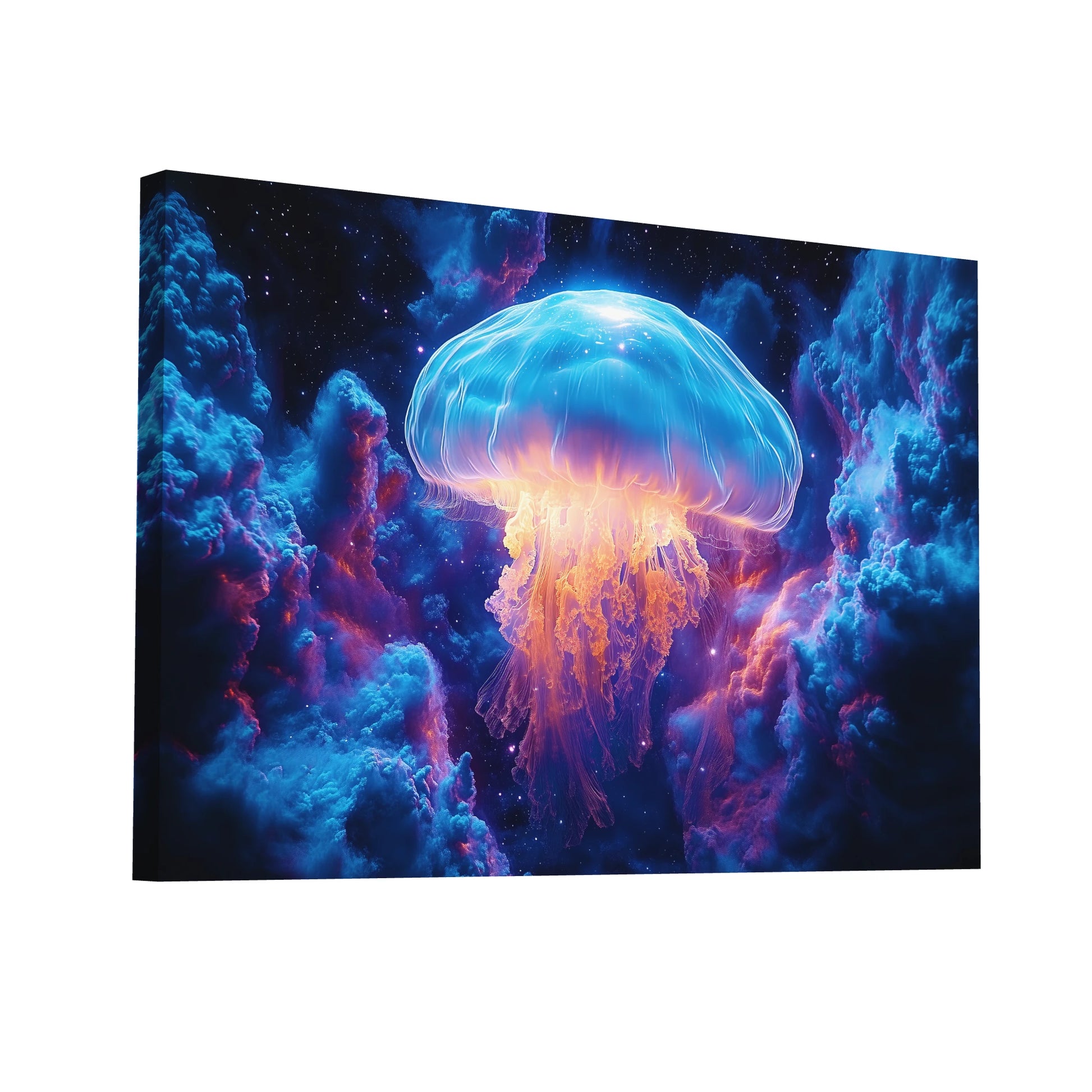 Product Hero 3D WebP Tableau Méduse : Voyage Abyssal - Art Virtuoso