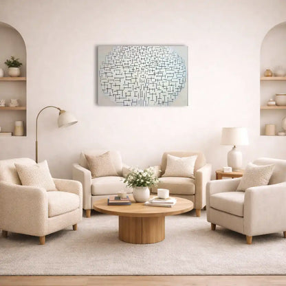 toile abstraite noir et blanc cercle de lignes noires, zoom détail texture toile premium