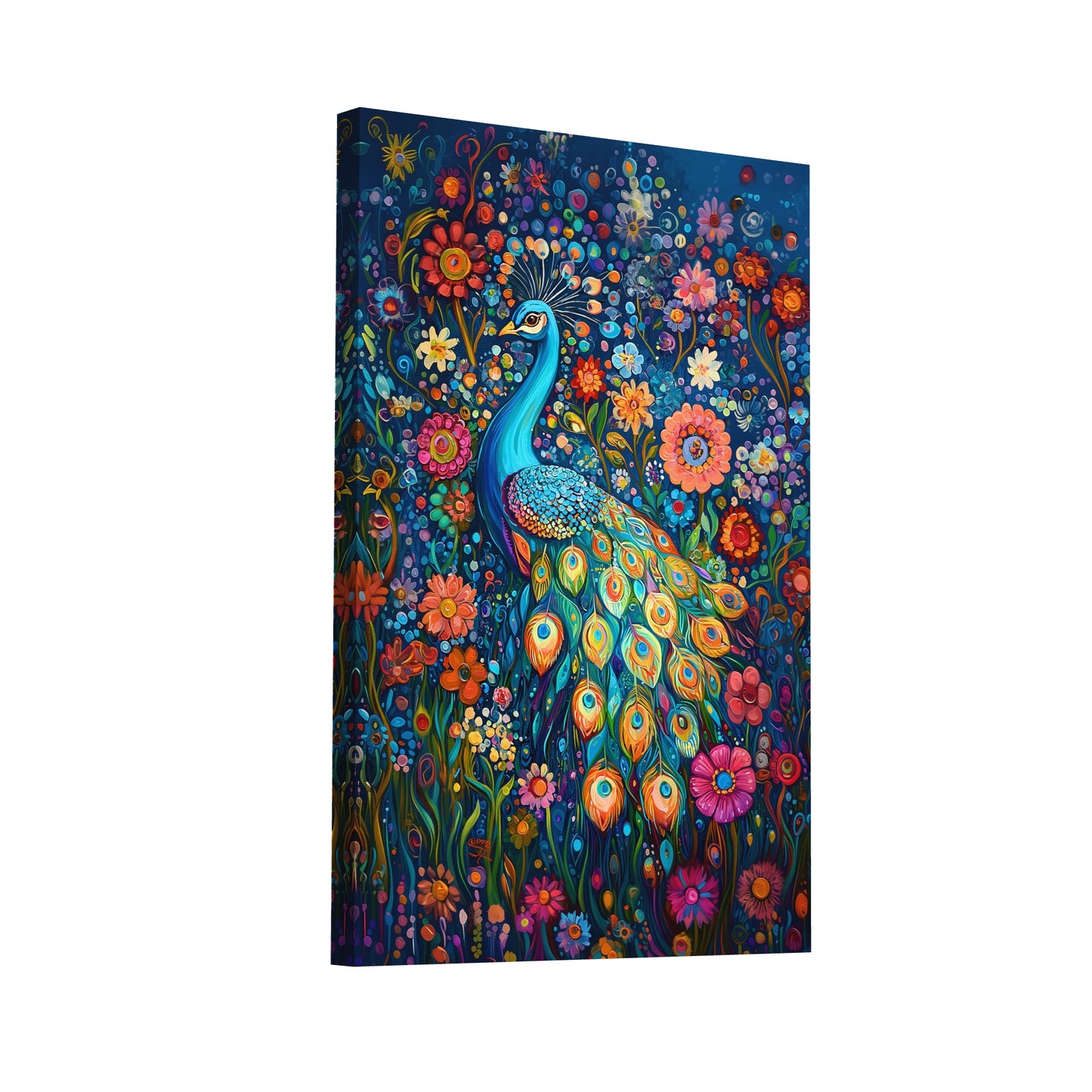 Product Hero 3D WebP Toile Paon Art Nouveau - Art Virtuoso