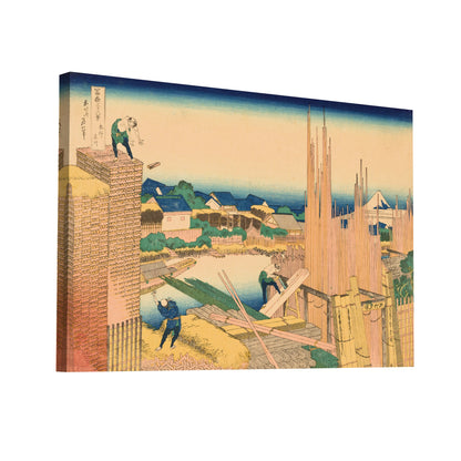 Product Hero 3D WebP Tableau Hokusai - Parc a bois sur la rivière Tatekawa à Honjo - Art Virtuoso