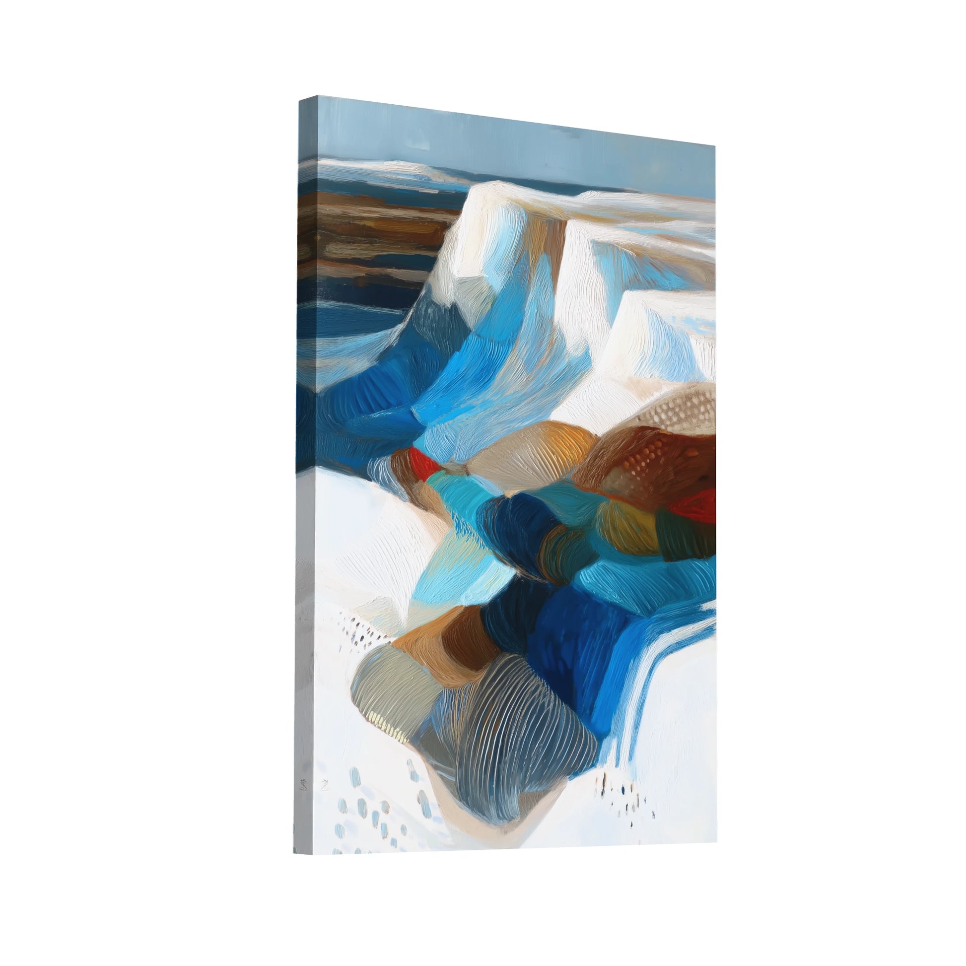 Product Hero 3D WebP Paysage polaire abstrait – falaises turquoises et strates ocre - Art Virtuoso
