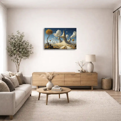 Traumhaftes Landschaftsbild mit steinernen Segeln – Leinwand