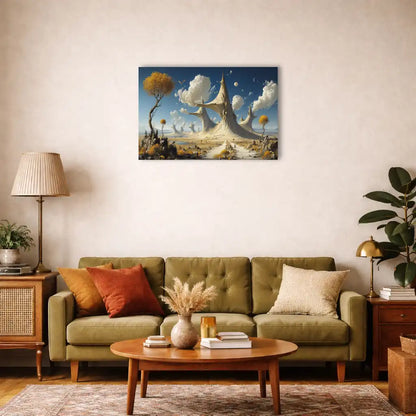 Traumhaftes Landschaftsbild mit steinernen Segeln – Leinwand