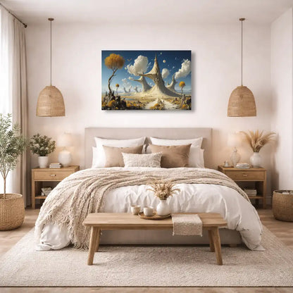 Traumhaftes Landschaftsbild mit steinernen Segeln – Leinwand