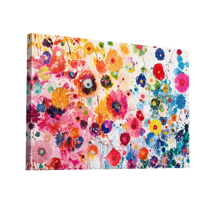 Product Hero 3D WebP Peinture Abstraite de Fleurs - Explosion Colorée sur Toile - Art Virtuoso