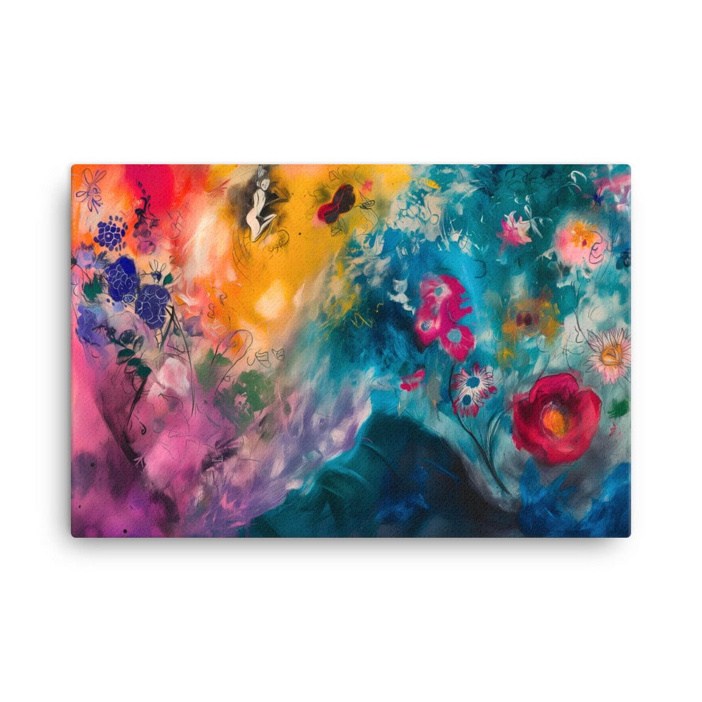 Peinture Abstraite Fleur - Essence de la Beauté Florale  Art Virtuoso XL