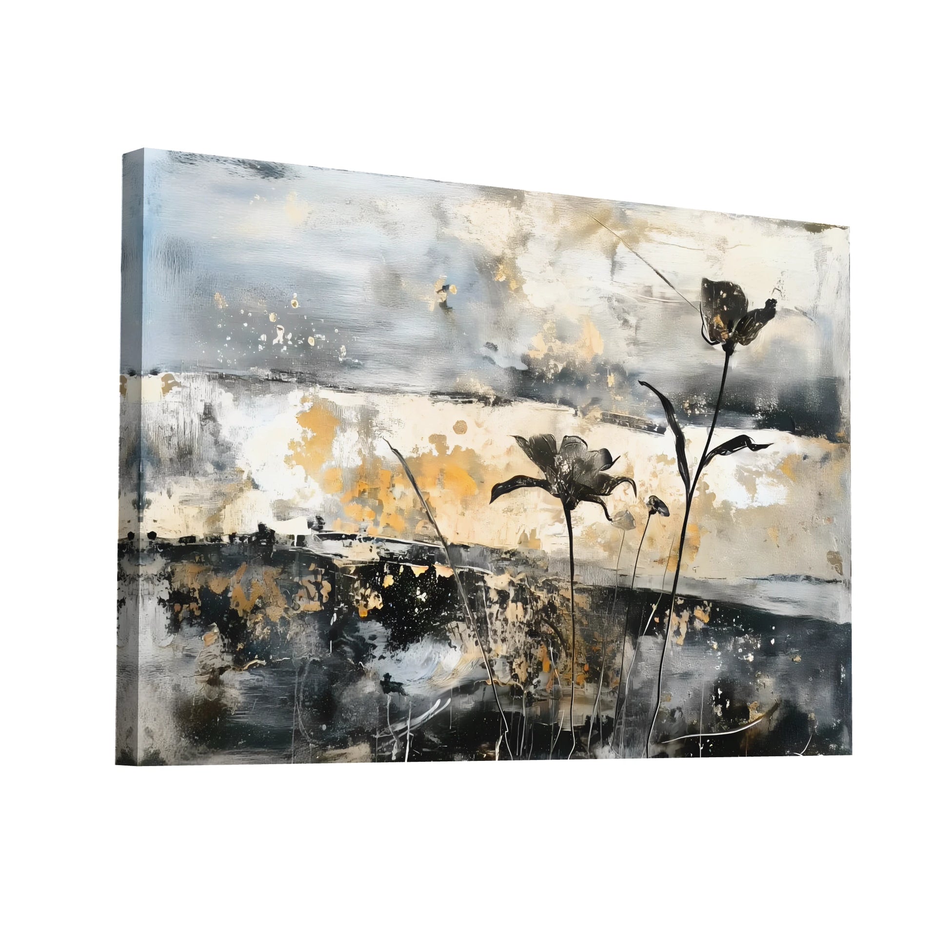 Product Hero 3D WebP Peinture Abstraite Noir et Blanc - Harmonie Contemporaine - Art Virtuoso