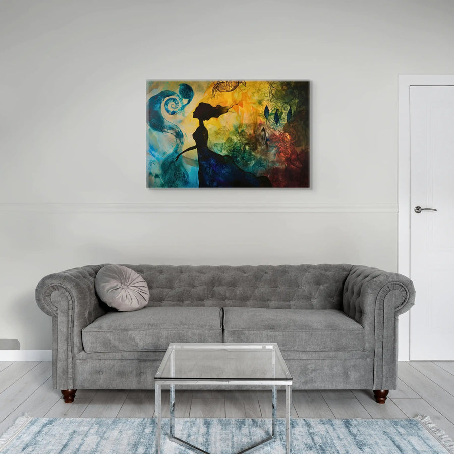 Peinture Abstraite - Silhouette Femme Lyrique