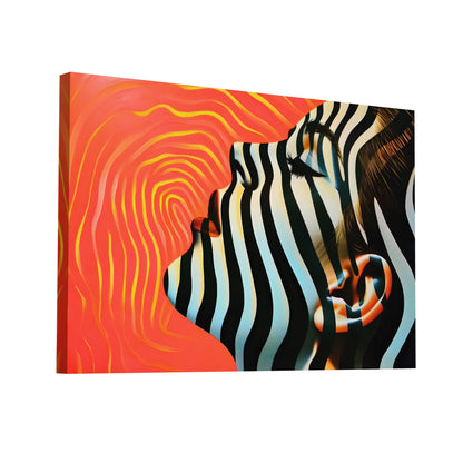 Product Hero 3D WebP Peinture Visage Abstrait - Symphonie de Couleurs Op Art - Art Virtuoso