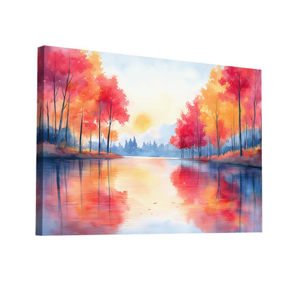 Product Hero 3D WebP Peinture Aquarelle Automne – Reflets Éphémères - Art Virtuoso