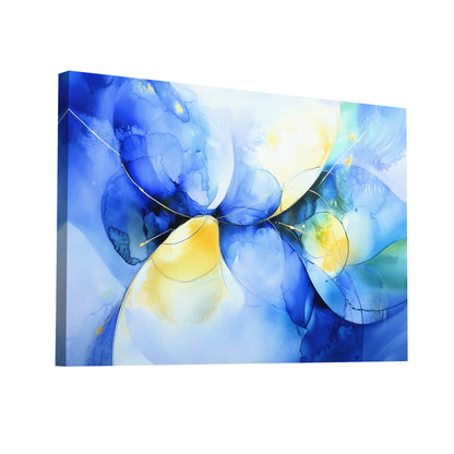 Product Hero 3D WebP Peinture Aquarelle Contemporaine – Fluidité Abstraite en Bleu - Art Virtuoso