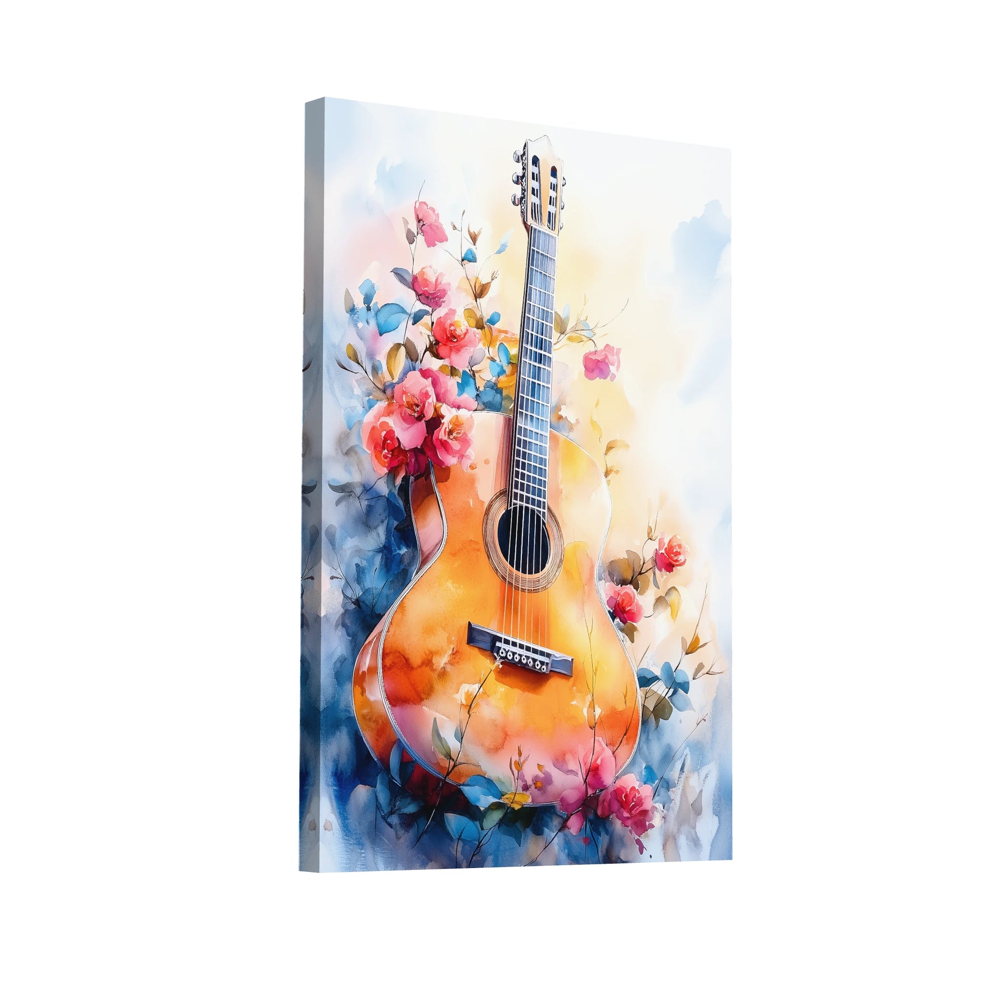 Product Hero 3D WebP Tableau Guitare Aquarelle – Âme de la Musique - Art Virtuoso