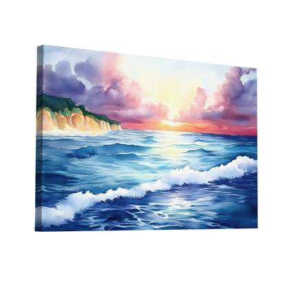 Product Hero 3D WebP Peinture Aquarelle Marine – Vague et Soleil - Art Virtuoso