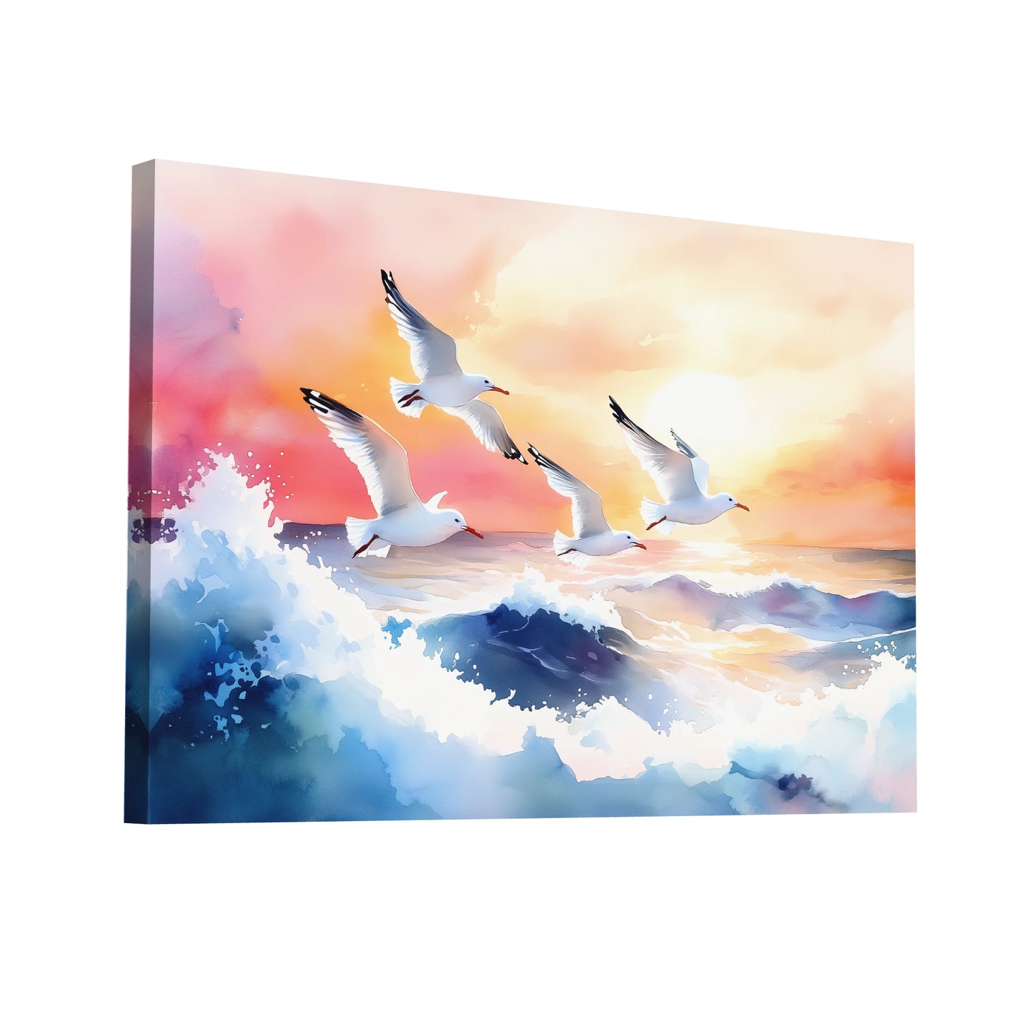 Product Hero 3D WebP Peinture Aquarelle - Oiseaux de Mer - Art Virtuoso
