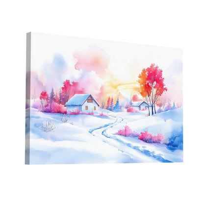 Product Hero 3D WebP Peinture Aquarelle Paysage de Neige - Douceur Hivernale - Art Virtuoso