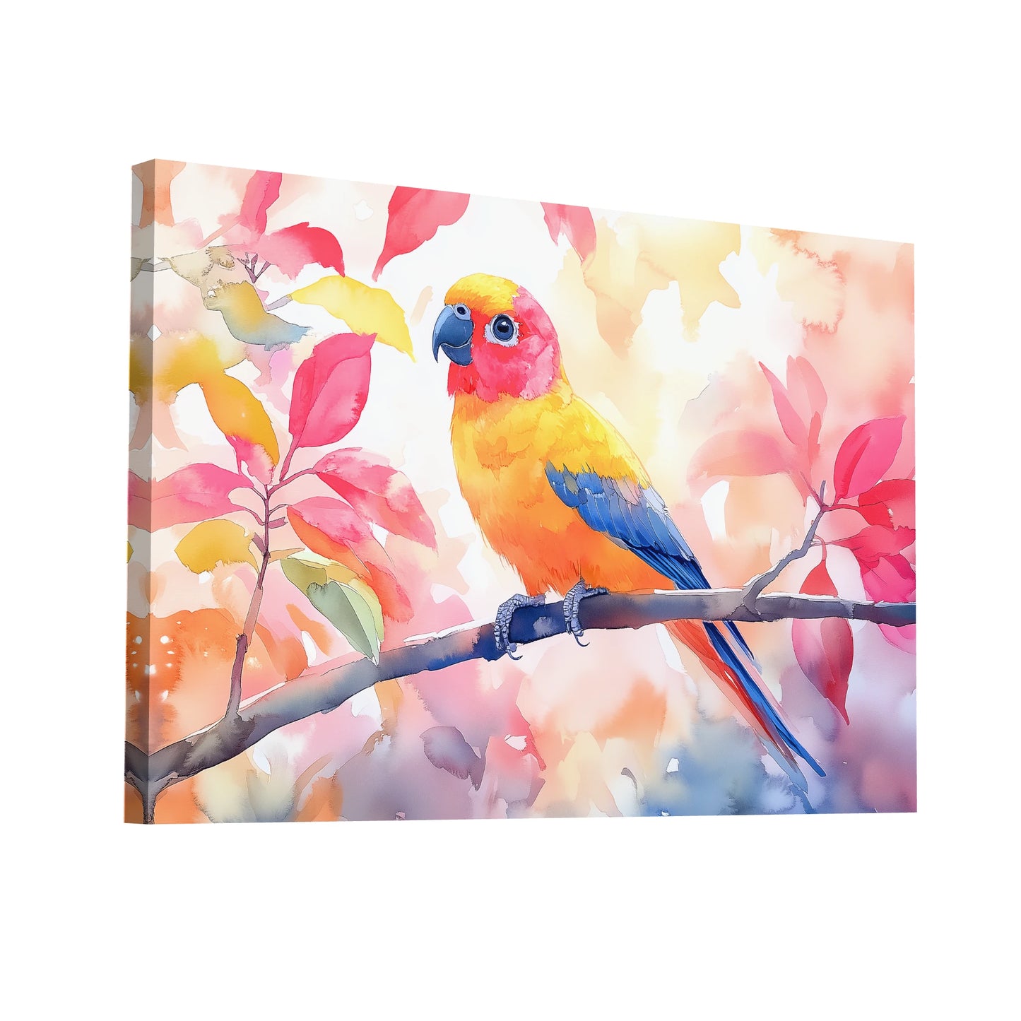 Product Hero 3D WebP Peinture Aquarelle - Perroquet Tropical - Art Virtuoso
