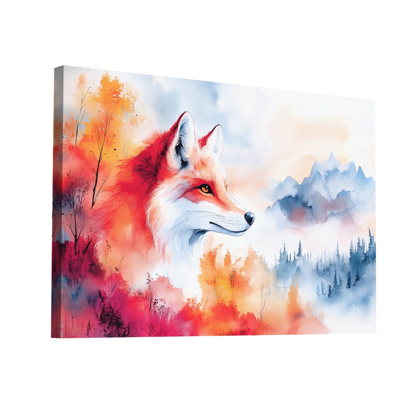 Product Hero 3D WebP Peinture Aquarelle - Renard Sauvage - Art Virtuoso
