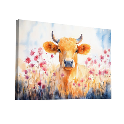 Product Hero 3D WebP Peinture Aquarelle Vache – Sérénité Champêtre - Art Virtuoso