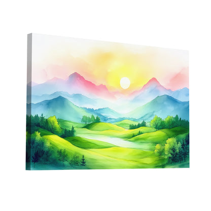 Product Hero 3D WebP Peinture Aquarelle Vert – Harmonie Naturelle - Art Virtuoso