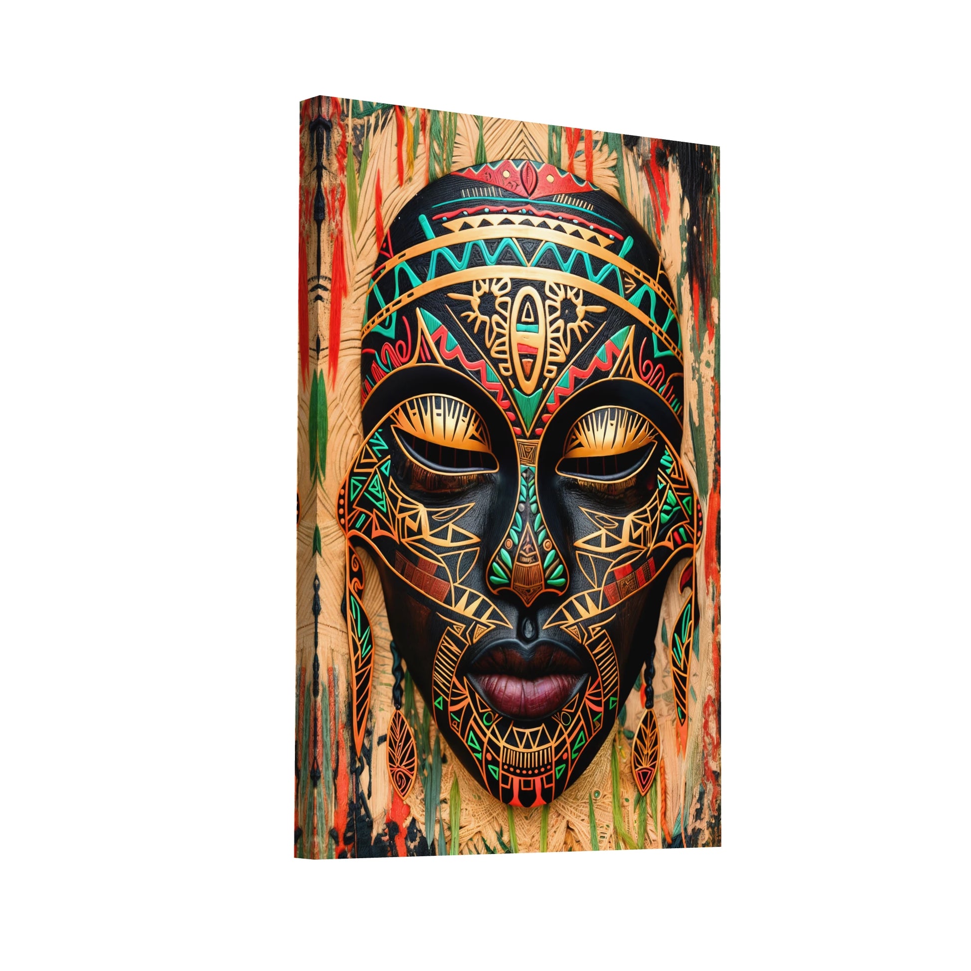 Product Hero 3D WebP Peinture Art Africain - Masque Mystique - Art Virtuoso