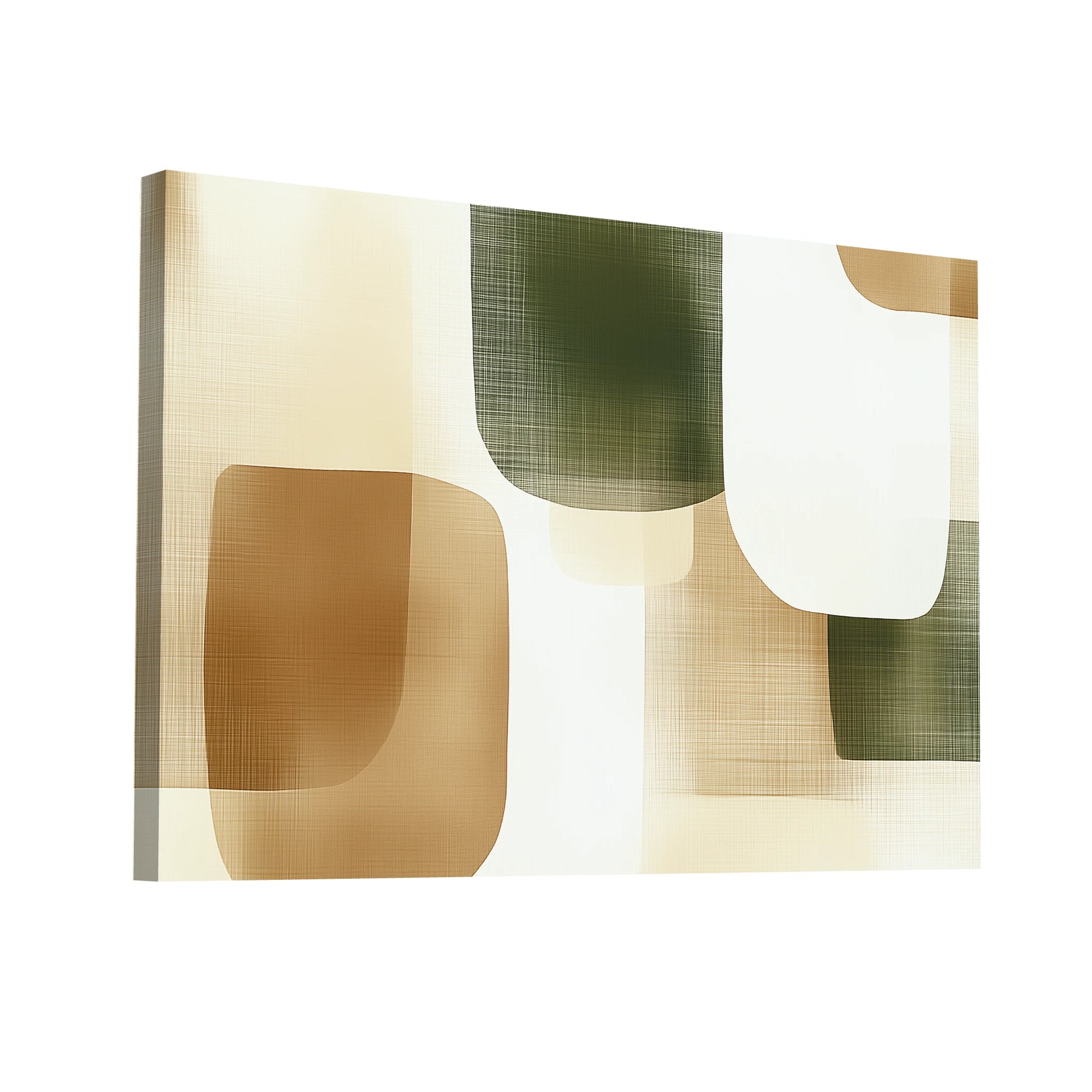 Product Hero 3D WebP Tableau Beige Kaki - Équilibre Minéral - Art Virtuoso
