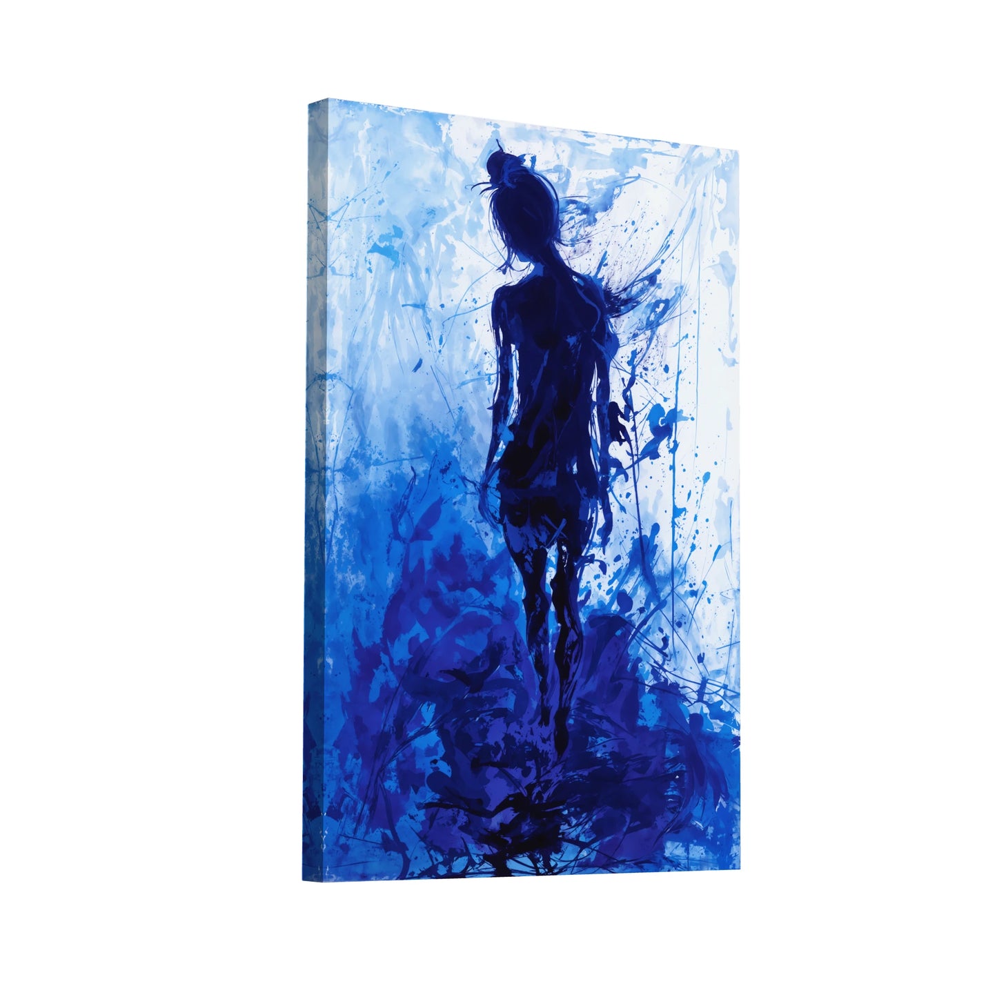Product Hero 3D WebP Tableau Bleu Femme - Essence d'Azur - Art Virtuoso