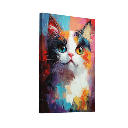 Product Hero 3D WebP Tableau Peinture Chat Acrylique - Palette Émotionnelle - Art Virtuoso