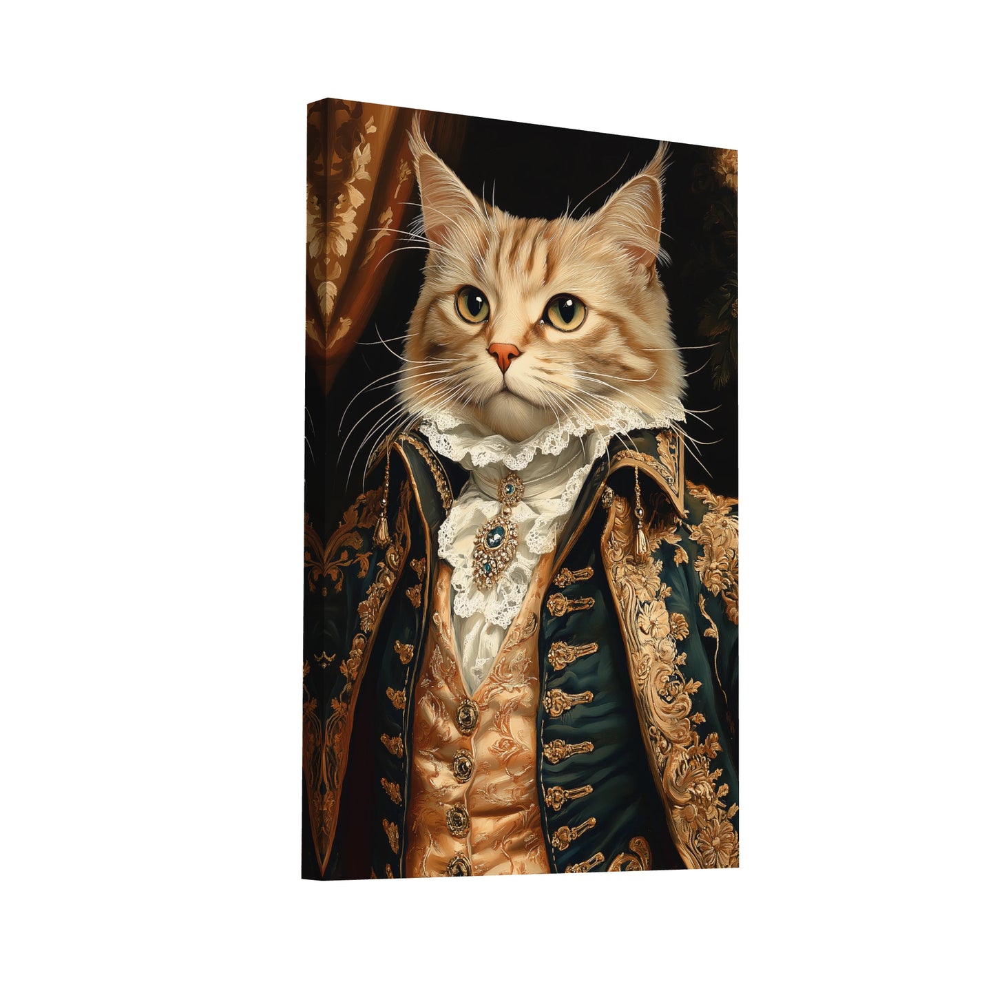 Product Hero 3D WebP Peinture Chat Costume - Portrait Royal - Art Virtuoso