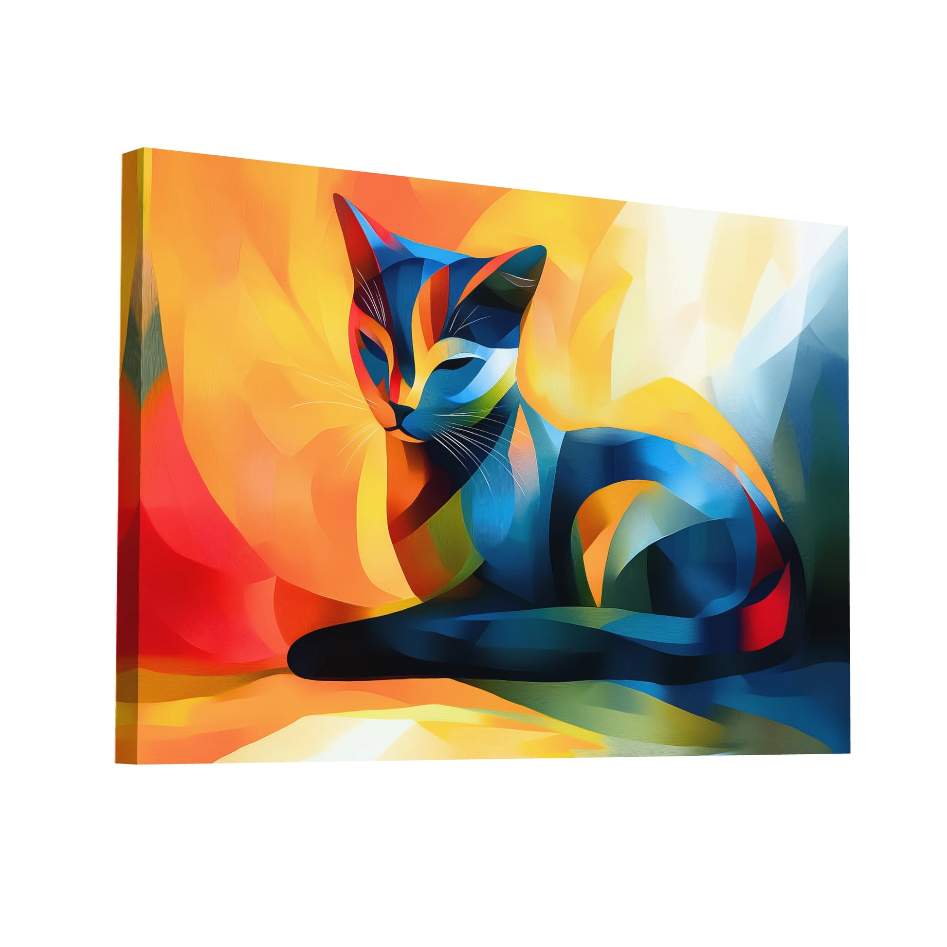Product Hero 3D WebP Peinture Chat Multicolore Lumineux - Art Virtuoso