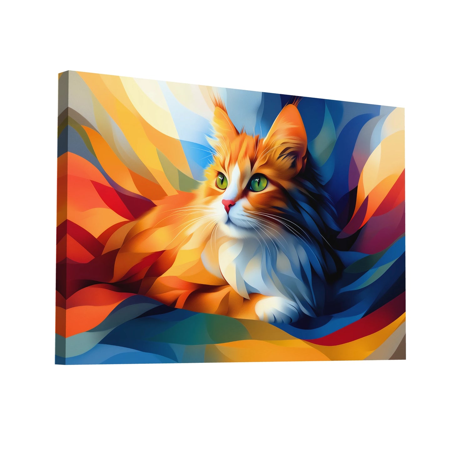 Product Hero 3D WebP Peinture Chat Roux - Symphonie de Couleurs - Art Virtuoso