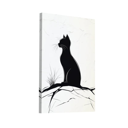 Product Hero 3D WebP Peinture Chat Simple - Silhouette Contemplative - Art Virtuoso