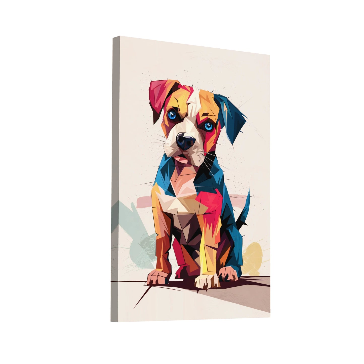 Product Hero 3D WebP Peinture Chien Abstrait - Style Cubiste - Art Virtuoso