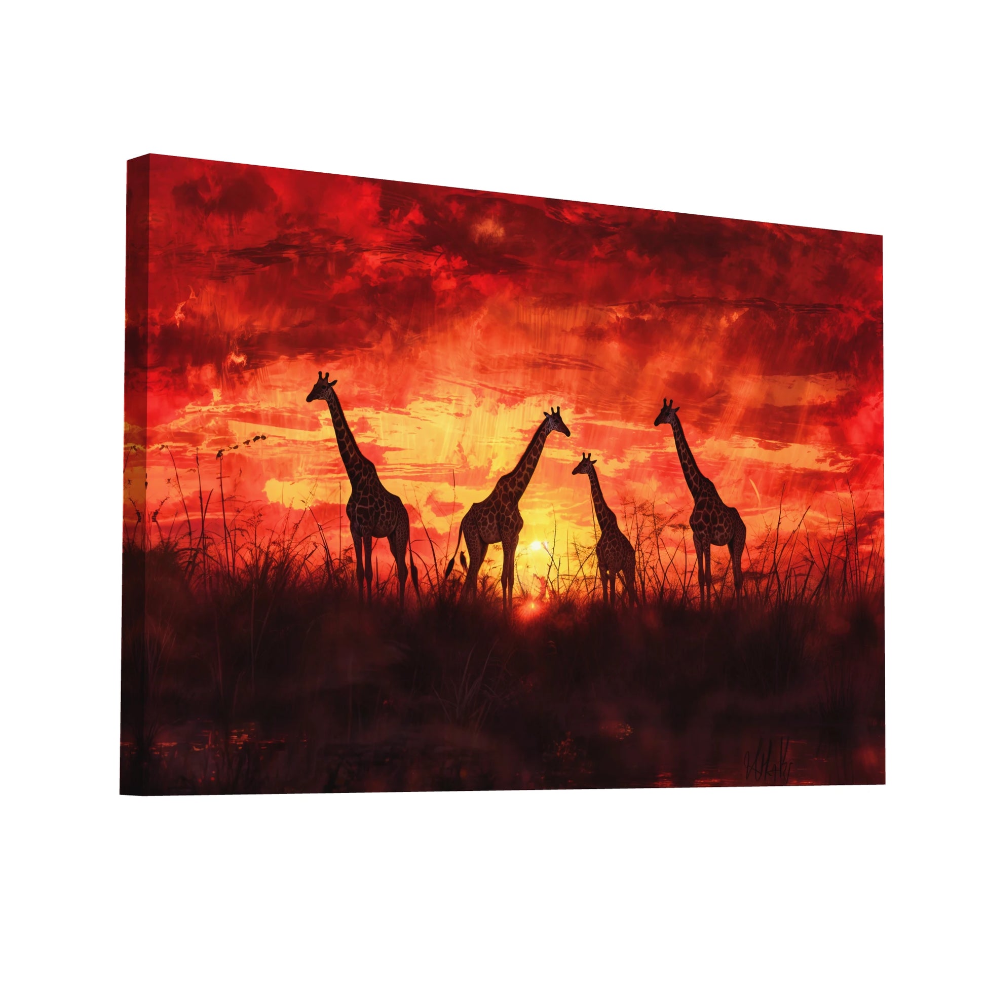 Product Hero 3D WebP Peinture Coucher de Soleil - Afrique Sauvage - Art Virtuoso