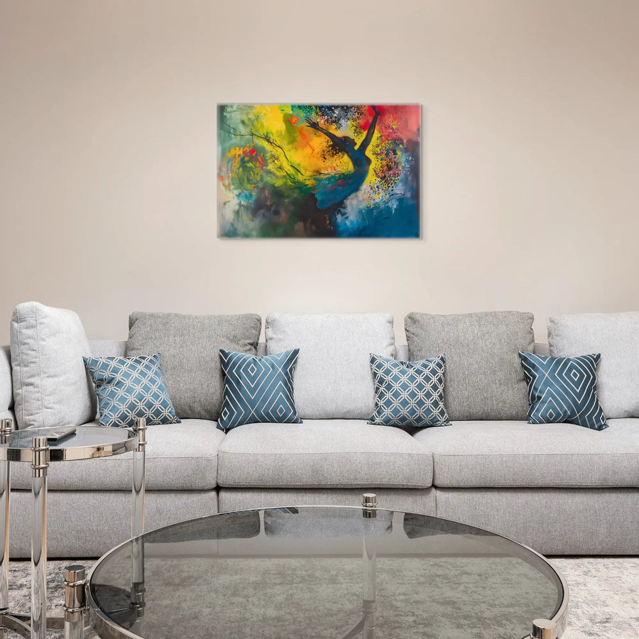 Abstract Dancer Wall Art - Multicolor Modern Canvas