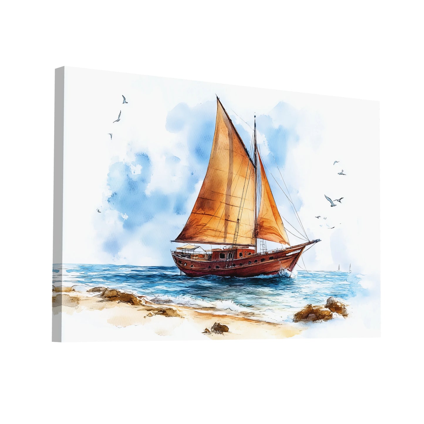Product Hero 3D WebP Peinture de Bateau sur Toile - Art Virtuoso