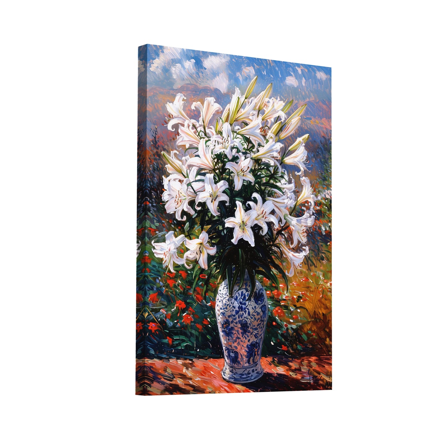 Product Hero 3D WebP Peinture Fleurs Blanches - Art Virtuoso