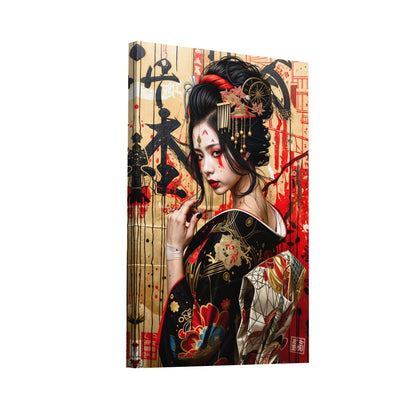 Product Hero 3D WebP Tableau Peinture Geisha de Dos - Keiko - Art Virtuoso