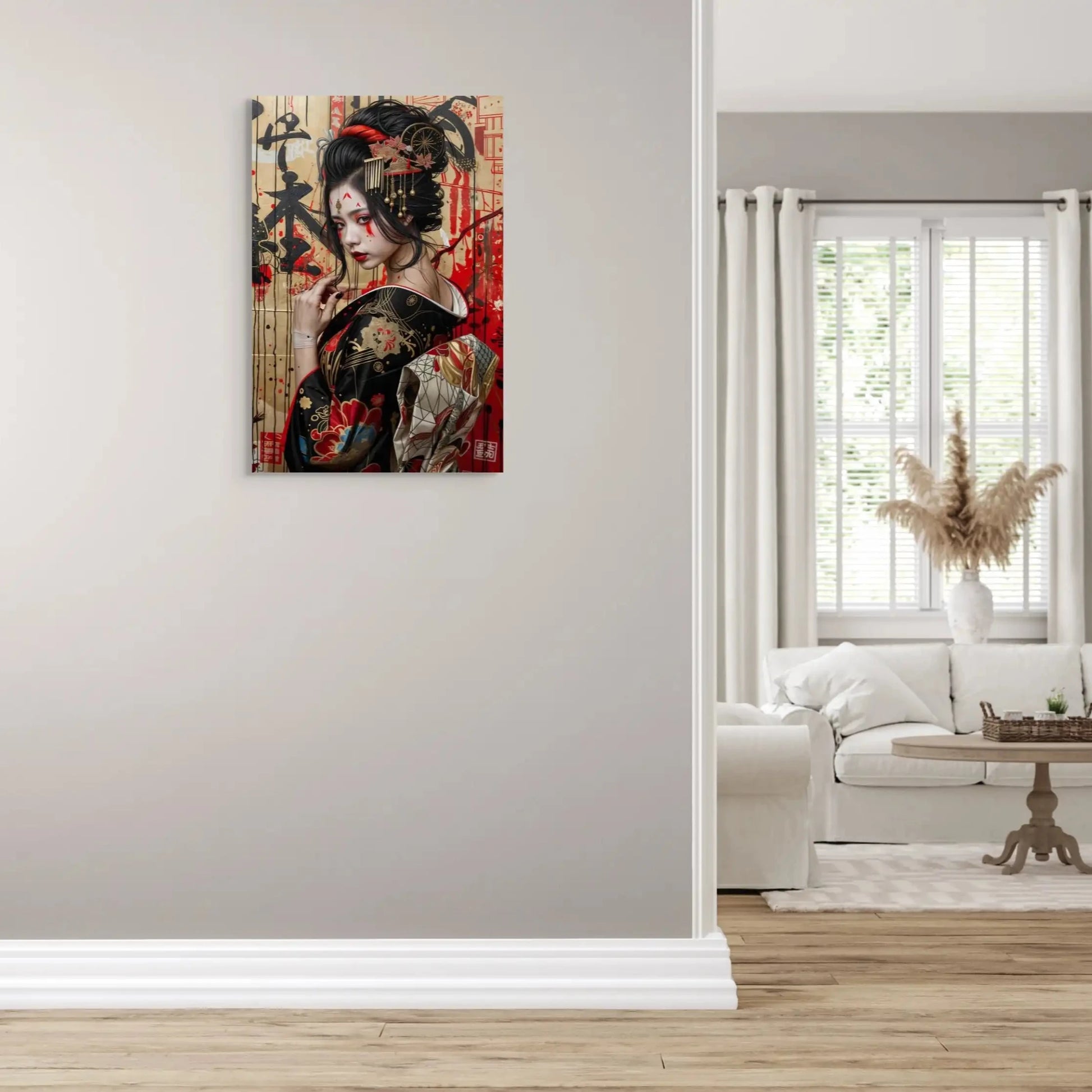 Tableau Peinture Geisha de Dos - Keiko Art Virtuoso