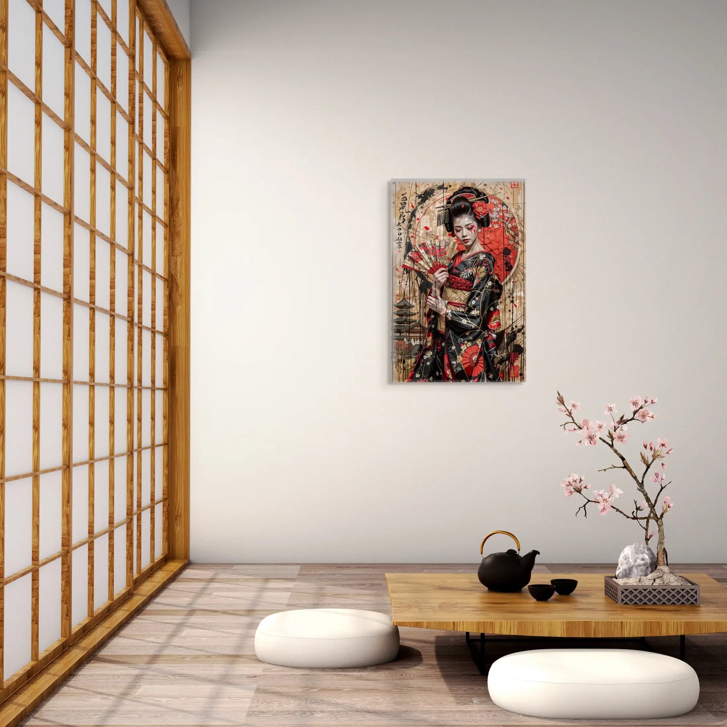 Peinture Geisha Japonaise - Miyako  Art Virtuoso   