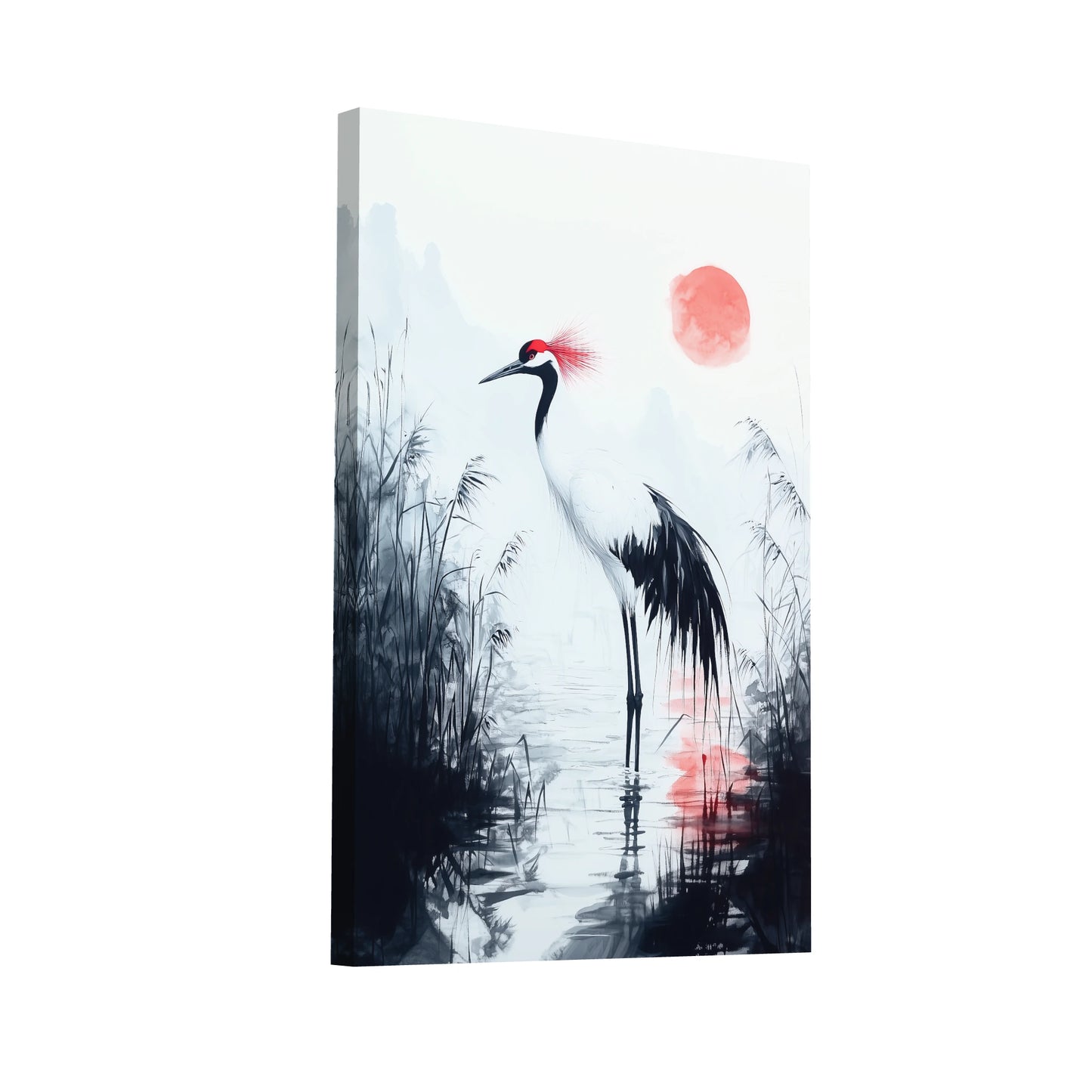 Product Hero 3D WebP Tableau Grue Japonaise - Art Virtuoso