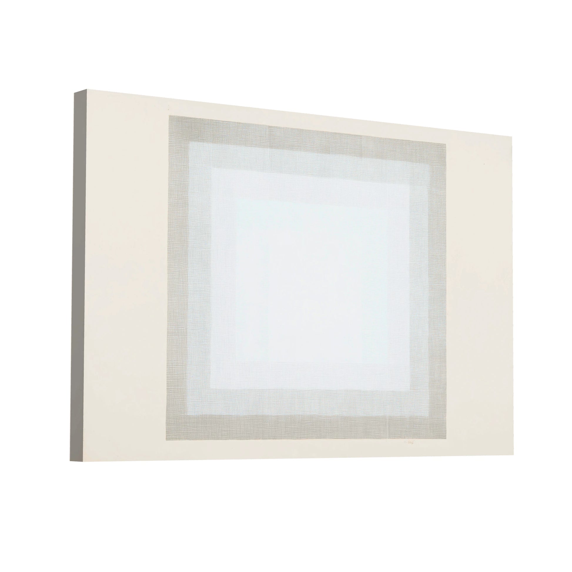 Product Hero 3D WebP Peinture Minimaliste à Carres Concentriques Gris et Blanc - Art Virtuoso